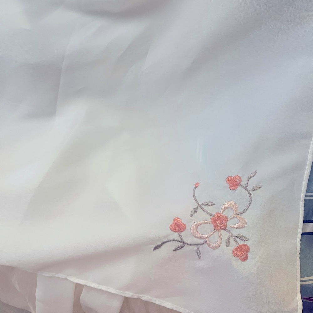 White Chiffon Square Scarf
